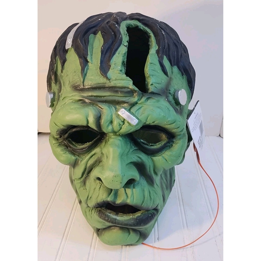 VTG Frankenstein Monster Head Light Up Red Halloween Monster Prop Fun World Work